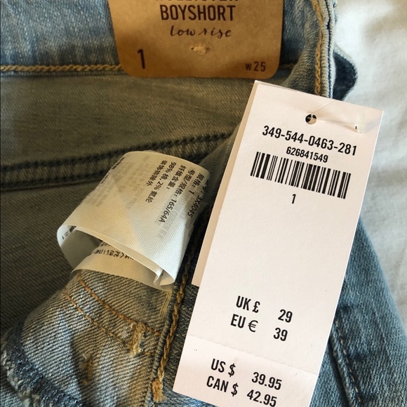 NWT Hollister Denim JEAN BOYSHORT SHORTS SZ 1 W25 - Picture 6 of 6